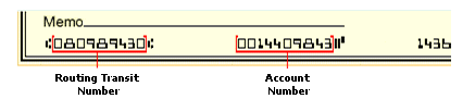 Example Routing and Account Number